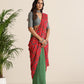 trueBrowns Red Muslin Ikat Saree | Swadesiicart