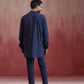 trueBrowns Men's Navy Cotton Mandarin Collar Kurta Co-ord set - Swadesiicart