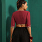 trueBrowns Maroon Silk Gota Blouse | Swadesiicart