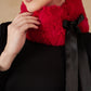 InWeave Women's Cherry Red Fur Neckpiece - Swadesiicart