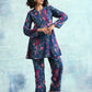 trueBrowns Blue Printed Velvet Co-Ord Set - Swadesiicart