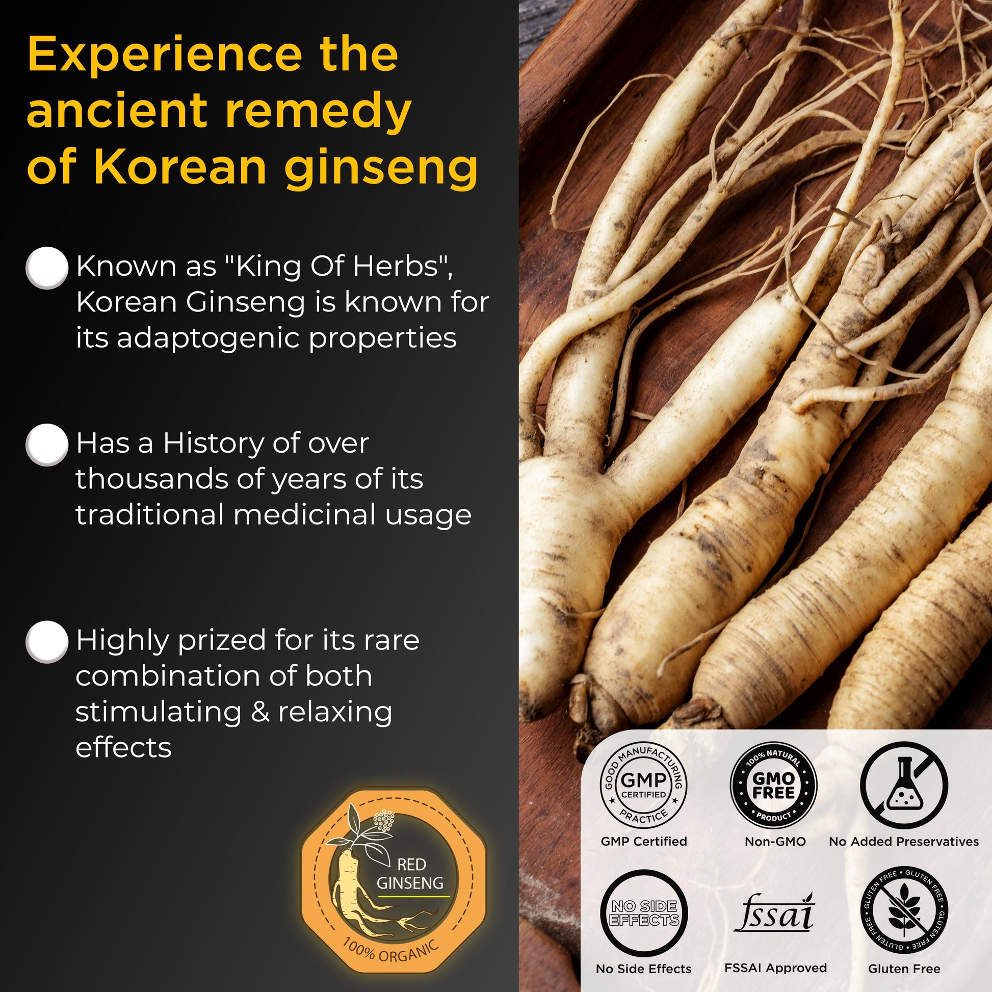 Health Veda Organics Plant Based Korean Red Ginseng Capsules - Swadesiicart