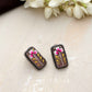 trueBrowns Silver Tone Handpainted Stud Earrings - Swadesiicart
