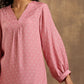 trueBrowns Light Mauve Bandhani Printed Silk Kurta Pant Set | Swadesiicart