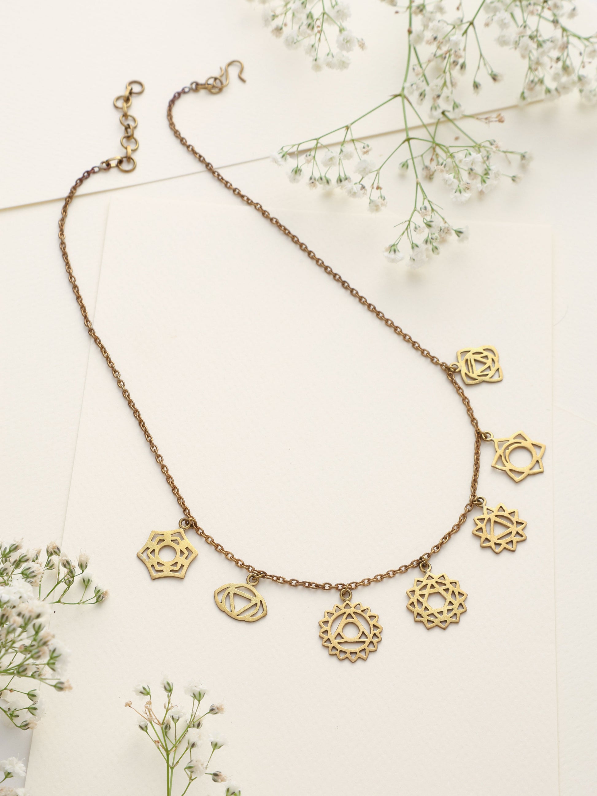 trueBrowns Brass Dangle Necklace | Swadesiicart