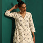 trueBrowns Ivory Rhombus Cotton Angrakha Kurta Pant Set | Swadesiicart