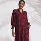trueBrowns Purple Floral Print Kurta Set | Swadesiicart