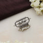 trueBrowns Silver Tone Pearl Drop Ring | Swadesiicart