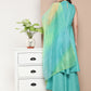InWeave Women's Teal Lurex Boho Kurta Set With Aqua Leh Organza Dupatta - Swadesiicart