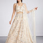 House of Panchhi Cream Net Sequins, Mirror And Thread Embroidery Lehenga Choli & Dupatta | Swadesiicart