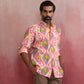 trueBrowns Men's Lime Ikat Print Cotton Shirt | Swadesiicart
