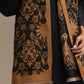 trueBrowns Brown Floral Reversible Woollen Stole | Swadesiicart