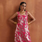 trueBrowns Pink Metallic Straight Kurta Set | Swadesiicart