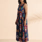 trueBrowns Purple Cotton Ikat Flared Dress | Swadesiicart
