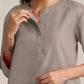 trueBrowns Light Grey Cotton Blend Short Kurta | Swadesiicart