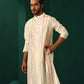 trueBrowns Men's Ivory Multi Colour Striped Cotton Kurta | Swadesiicart