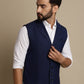 Even Apparels Men's Blue Waistcoat with Notched Lapel | Swadesiicart
