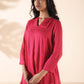 trueBrowns Carrot Viscose Dobby Flared Co-ord Set - Swadesiicart