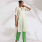 trueBrowns Off-White Cotton Floral Embroidered Straight Kurta Set | Swadesiicart