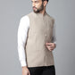 Even Apparels Men's Brown Nehru Jacket With Welt Pockets | Swadesiicart