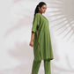 trueBrowns Green Cotton Placement Print Kurta Co-ord Set - Swadesiicart