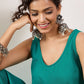 InWeave Teal Round Sleeveless Jumpsuit - Swadesiicart