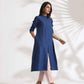 trueBrowns Blue Slub Kurta Set | Swadesiicart