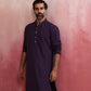 trueBrowns Men's Purple Mandarin Collar Kurta | Swadesiicart