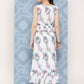 InWeave Women's White Floral Paisley Print Long Frill Dress - Swadesiicart