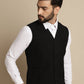 Even Apparels Men's Black Waistcoat With Patch Pocket | Swadesiicart