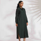 trueBrowns Green Cotton Shirt Dress | Swadesiicart