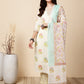 Antaran Cream Pure Cotton Floral Printed Kurta Pant And Dupatta Set - Swadesiicart