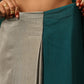 trueBrowns Teal Grey Silk Ready to Wear Saree | Swadesiicart