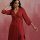 trueBrowns Maroon Modal Angrakha Kurta Set | Swadesiicart