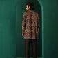 trueBrowns Men's Black Ikat Muslin Silk Printed Co-ord Set - Swadesiicart