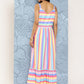 Ahalyaa Striped Crepe Maxi Ethnic Dress | Swadesiicart