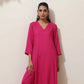 trueBrowns Pink Viscose Kurta Pant Set | Swadesiicart