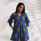 trueBrowns Blue Cotton Print Top & Pants Co-ord Set - Swadesiicart