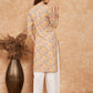 InWeave Women's Multi Floral Painted Alia Lace Work Straight Kurta - Swadesiicart