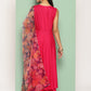 InWeave Women's Fuchsia Sleeveless Kurta Set W Navy Floral Or Dupatta - Swadesiicart