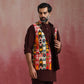 trueBrowns Men's Cola Ikat Print Cotton Reversible Nehru Jacket | Swadesiicart