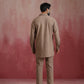 trueBrowns Men's Grey Cotton Shirt Collar Stylized Kurta Co-ord set - Swadesiicart