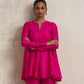 trueBrowns Pink Silk Co-ord Set - Swadesiicart