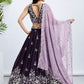 House of Panchhi Cream Net Cutdana, Sequins And Zarkan Embroidery Lehenga Choli & Dupatta | Swadesiicart