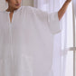 trueBrowns White Dobby Boxy Fit High Low Co-Ord Set - Swadesiicart