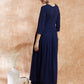 InWeave Women's Royal Blue Chikankari Long Anarkali Kurta Sharara Set - Swadesiicart