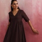 trueBrowns Cola Cotton Dobby Dress | Swadesiicart