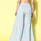 Ahalyaa Women Off White & Blue Floral Printed Flared Ethnic Palazzos | Swadesiicart