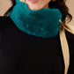 InWeave Women's Cyan Blue Fur Neckpiece - Swadesiicart