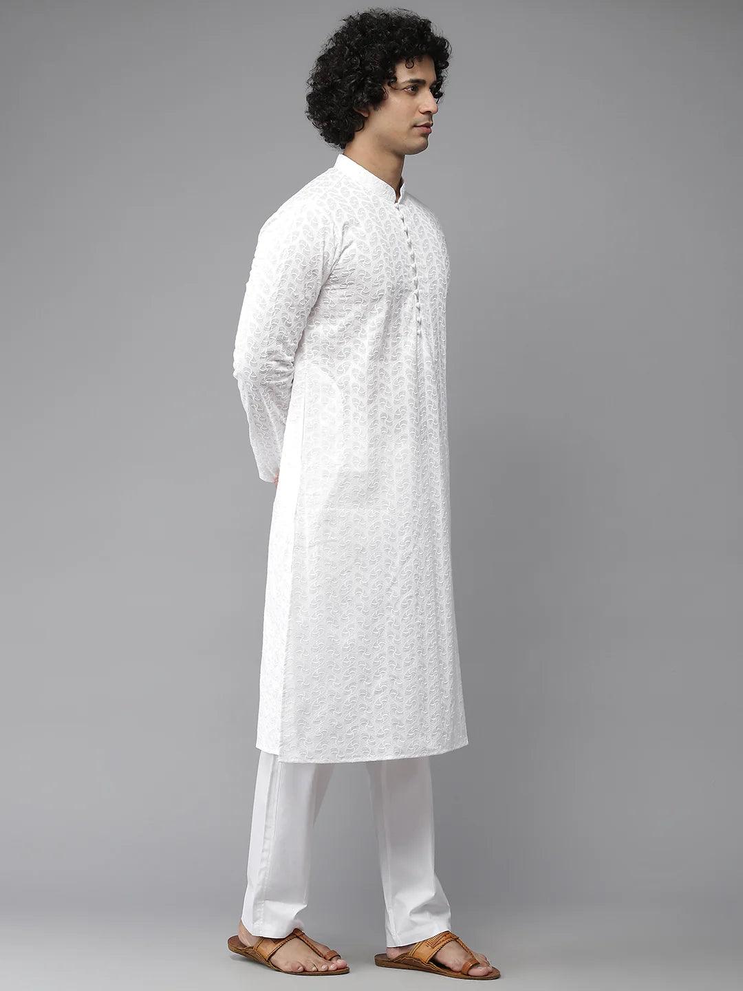 Fabmade Elegant Chikankari Embroidered Straight Kurta | Swadesiicart